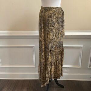 ba&sh Cyrielle Asymmetrical Multicolor A Line Viscose Maxi Wrap Skirt Size 4